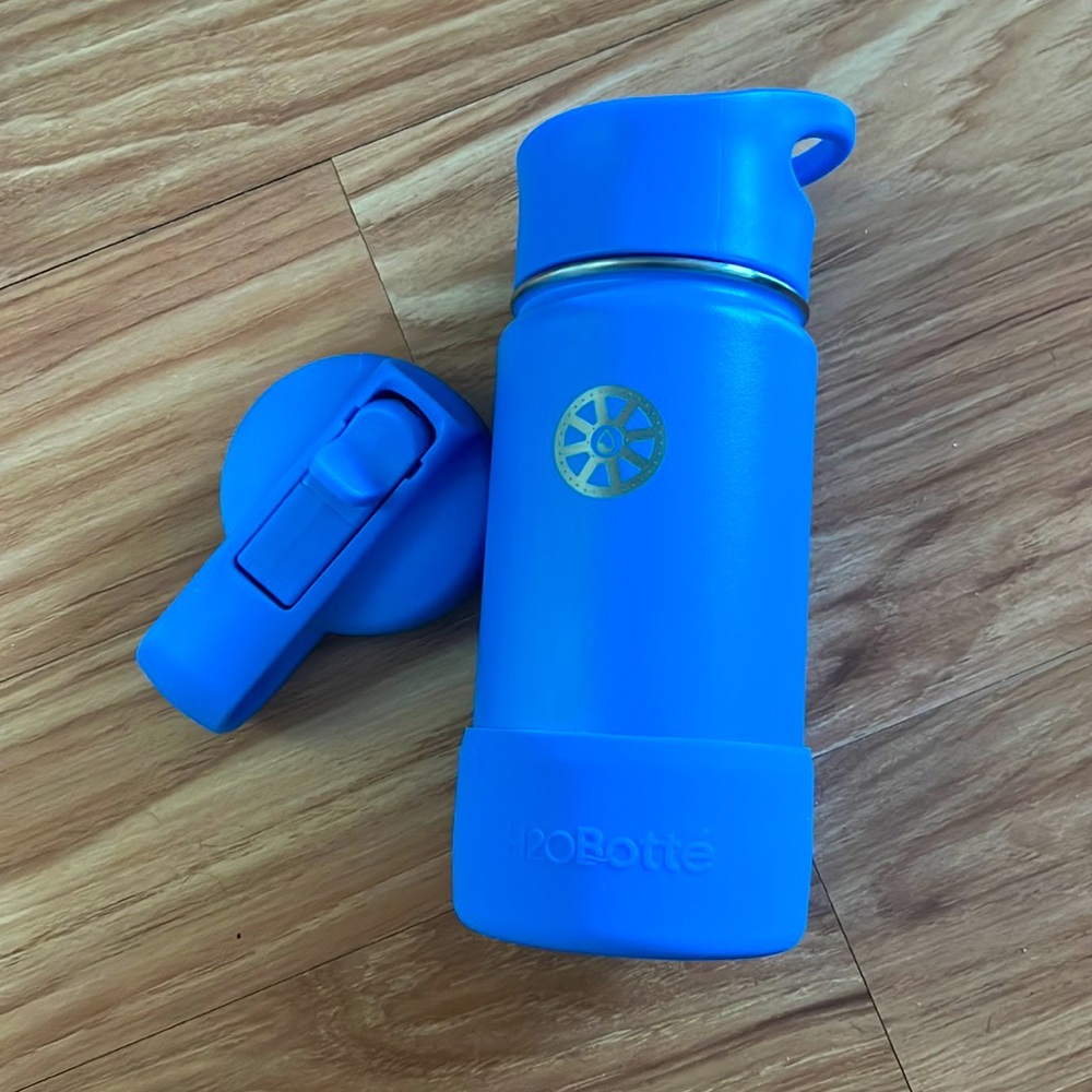 H2OBotté Stainless steel Water Bottle- 14oz (Straw Lid), Reusable Leak-proof